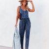 Rompers + Jumpsuits * | Prom-001 Danica Pocketed Washed Knit Jumpsuit Last Chance