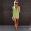 Rompers + Jumpsuits * | Hyfv-001 Janette Drape Romper Light Olive