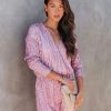 Rompers + Jumpsuits * | Endl-001 Shine Bright Sequin Romper Pink Final Sale