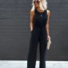 Rompers + Jumpsuits * | Gill-001 Bailey Pocketed Jumpsuit Black Sale