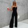 Rompers + Jumpsuits * | Salt-001 Bristol Velvet Wide Leg Jumpsuit Black Final Sale