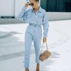 Rompers + Jumpsuits * | Mabl-001 Kendall Pocketed Denim Jumpsuit Final Sale