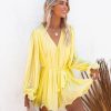 Rompers + Jumpsuits * | Endl-001 Found Love Pleated Romper Yellow Last Chance