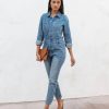 Rompers + Jumpsuits * | Fore-001 Jenny Pocketed Denim Jumpsuit Sale